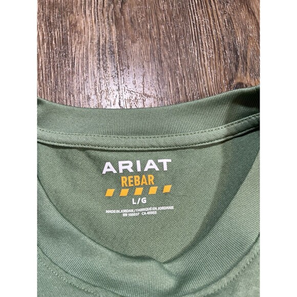 Ariat Rebar Heat Fighter Light Green Mens Short Sleeve Pocket T Shirt Large - Picture 4 of 10